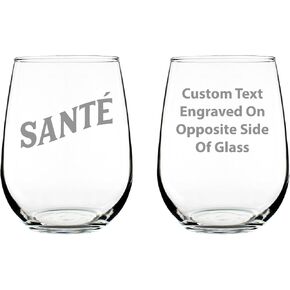 Sante - French Cheers - Stemless Wine Glass - Cute France Themed Gifts or Party Decor for Women and Men - Large in Saudi Arabia