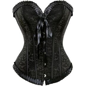 frawirshau Corsets for Women Floral Overbust Corset Bustier Lingerie Top in Kuwait
