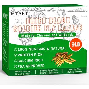 5LB Dried Black Soldier Fly Larvae Treat for Chicken, 100% Natural Non-GMO More Calcium Than Dried Mealworms High Protein Chicken Feed for Birds, Ducks, Layer Hens in Kuwait