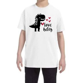 عيد الحب تي شيرت الحب لدغات الزي ديناصور بويز شباب XS-XL in Saudi Arabia