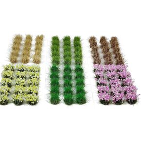 90pcs Static Grass Tufts Bushes - Artificial Terrain Foliage Clumps for Model Railroad Scenery, Train Layout, Diorama, Wargaming - DIY Landscape in Saudi Arabia