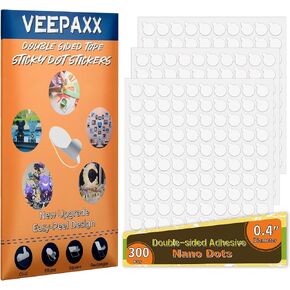 300Pcs Double Sided Adhesive Dots, Removable Clear Dots Sticky Tack, Waterproof No Trace Dots Adhesive Putty for Wall Hanging Crafts, Balloons Party Decorations Poster Picture Festival Decoration 10mm in Saudi Arabia