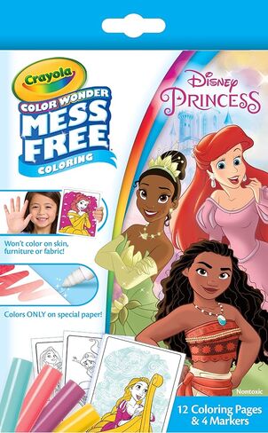 Crayola Color Wonder Disney Princess Mini Box Set, 12 Coloring Pages & 4 Mess Free Markers, Toddler Coloring, Gift for Girls & Boys, 3+ in Saudi Arabia