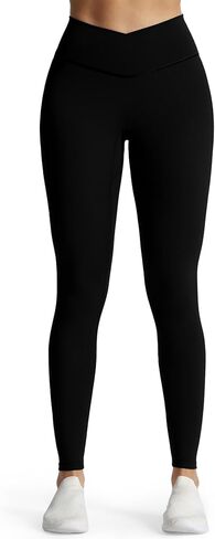Aoxjox High Waisted Workout Leggings for Women Cross-Waist Crossover Tummy Control Trinity Buttery Soft Yoga Pants 26" in Kuwait