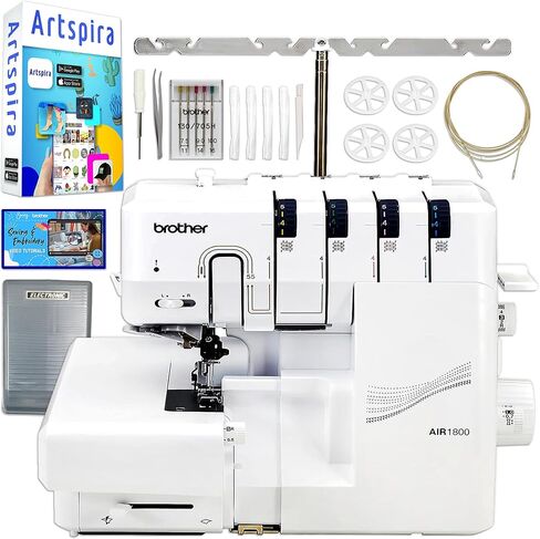 Brother Air1800 Air Serger Seleing Machine مع خيوط وملحقات الهواء الطائر in Kuwait