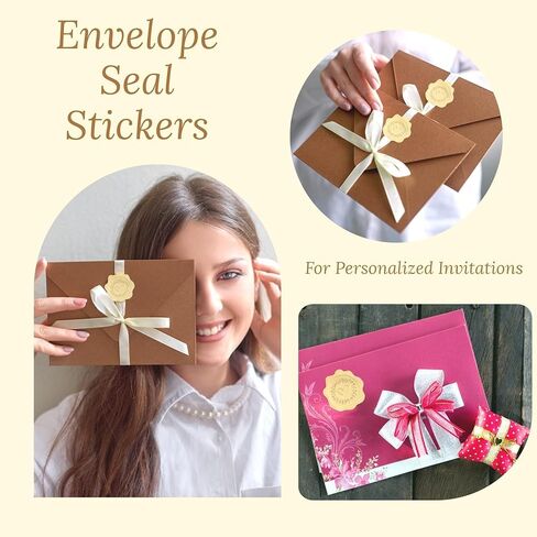 PigPotParty 100 PCS Gold Embossed Envelope Stickes-Heart Stickes Foil Envelope Seal for Wedding Invitations, Halloween,Christmas Greeting Cards，Party Favors，Self-Adhesive in Kuwait