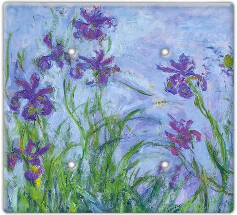 Decorative Wall Switch Cover Plate - Iris by Claude Monet Decor Switch Plate - Beautiful Botanical Painting With Greens and Blues (Single Toggle Switch Cover) in Saudi Arabia