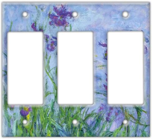 Decorative Wall Switch Cover Plate - Iris by Claude Monet Decor Switch Plate - Beautiful Botanical Painting With Greens and Blues (Single Toggle Switch Cover) in Saudi Arabia