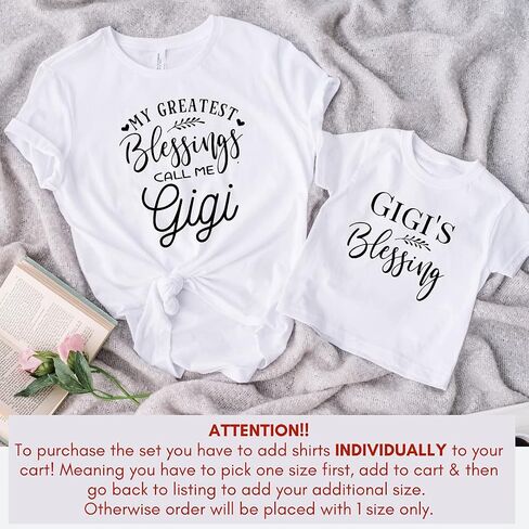 Blessed Gigi Gifts for Grandma, Grandma and Grandson Matching Shirts Grandma and Granddaughter, Personalized Grandkids Grandma Shirts, New Grandma Gift, Nana, Abuela, Mimi Multicolor in Saudi Arabia