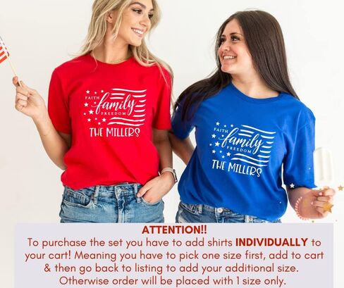 Faith Family Freedom Family Matching Fourth of July Shirts, Personalized 4th of July Family Matching Outfits, Fourth of July Family Shirts Matching. Multicolor in Saudi Arabia