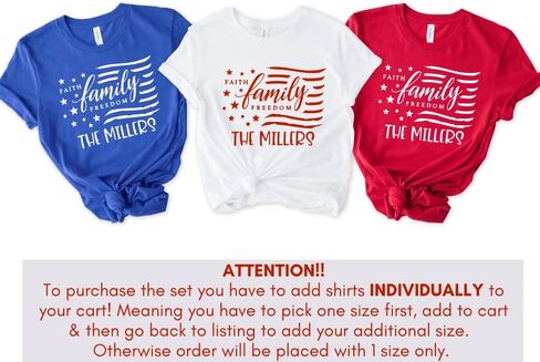 Faith Family Freedom Family Matching Fourth of July Shirts, Personalized 4th of July Family Matching Outfits, Fourth of July Family Shirts Matching. Multicolor in Saudi Arabia