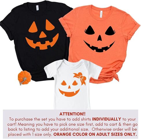 Pumpkin Face Halloween Family Shirts, Cute Jack O Lantern Matching Halloween Shirts for Family, Easy Halloween Party Matching T Shirts, Halloween 2021, Trick or Treat Matching Shirts. in Saudi Arabia