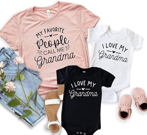 My Favorite People Call Me Grandma and Granddaughter Gifts, Grandma and Grandson Matching Shirts, Personalized Grandma and Me, Birthday Gifts for New Grandma, Gigi Gifts, Abuela, Nana Shirts, Mimi in Saudi Arabia