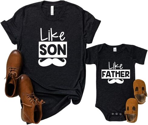 Like Father Like Son, Matching Shirts for Father and Newborn Son, Daddy and Son Matching Outfits, Cute Dad and Son Matching Shirts, First from Baby Boy, Toddler. Multicolor in Kuwait