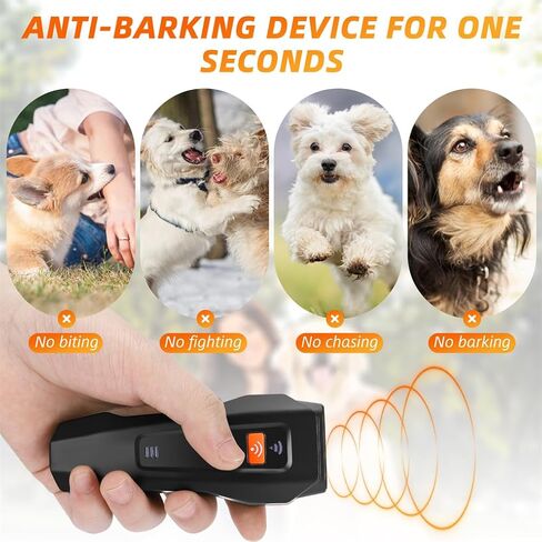 Dog Bark Deterrent Device, Ultrasonic Anti Barking, Rechargeable Anti-Barking Device for Dogs Safe & Effective Portable Anti Barking 33FT Bark Control Indoor Outdoor with Flashlight in Saudi Arabia