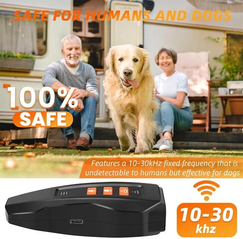 Dog Bark Deterrent Device, Ultrasonic Anti Barking, Rechargeable Anti-Barking Device for Dogs Safe & Effective Portable Anti Barking 33FT Bark Control Indoor Outdoor with Flashlight in Saudi Arabia