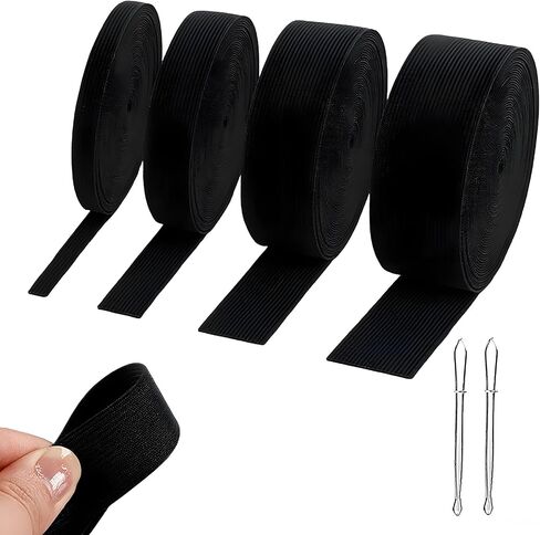 4 لفات من الشريط المرن المرن الأبيض المرن العالي ، سماكة 1 ملم عرض 0.6 بوصة ، 1inch ، 1.4 بوصة ، 2inch ، طول 5.5 ياردة/لفة ، مع 2 مقاطع الخياطة. تستخدم لفساتين سراويل الخصر سراويل ملابس السباحة الحرف اليدوية DIY in Saudi Arabia