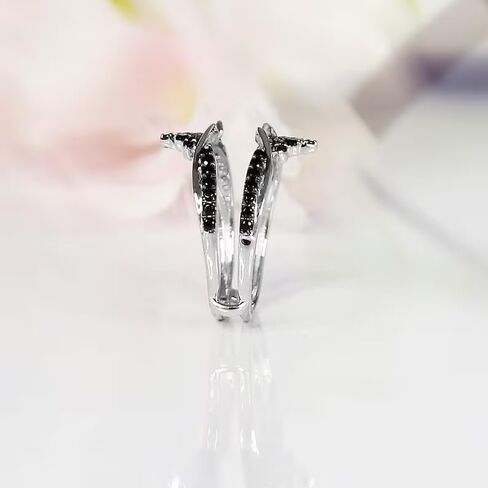 kashishjewels_usa-1 Ct Round Cut Black Diamond Enhancer Ring Wedding Engagement Bridal Wrap Enhancer Wedding Band 14K White Gold Plated 925 Sterling Silver (black, 7) in Saudi Arabia
