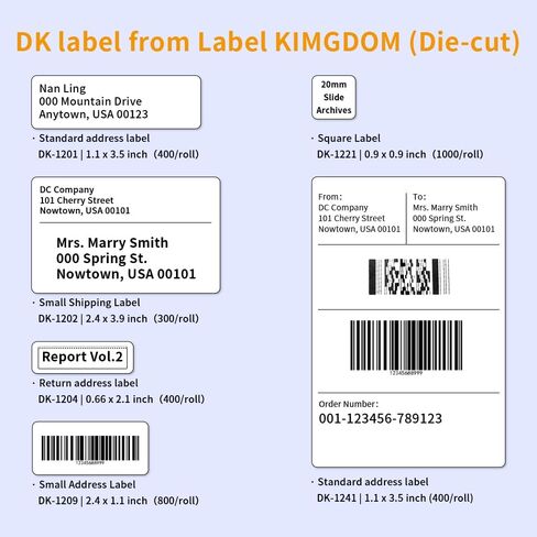 Label KINGDOM DK-2205 Compatible with Brother Ql-820nwb Label 62mm x 30.48m (2-3/7" x 100') Continuous Length White Paper Roll for QL 800 QL-600 Printers (6 Rolls+ 1 Refillable Cartridge) in Saudi Arabia