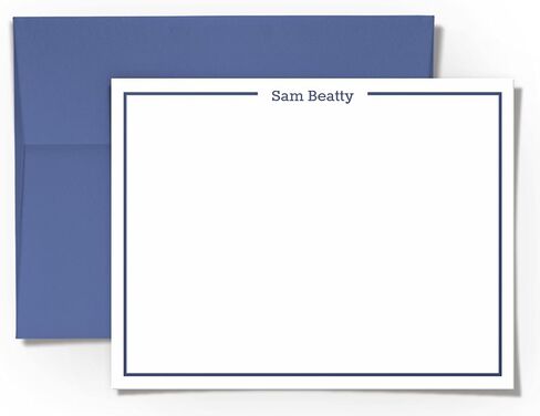 Personalized Stationery Note Cards and Envelopes for men - Custom Flat Note Cards Stationery Set - Choose Ink and Envelope Colors in Saudi Arabia