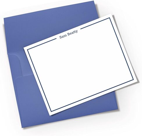 Personalized Stationery Note Cards and Envelopes for men - Custom Flat Note Cards Stationery Set - Choose Ink and Envelope Colors in Saudi Arabia
