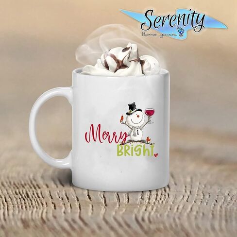 Christmas Coffee Mugs | Snowman Lights | 2022 XMAS Gifts Decor Presents Ceramic Coffee Tea Cup Tumbler | Serenity Home Goods in Kuwait