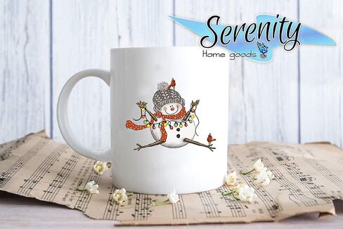 Christmas Coffee Mugs | Snowman Lights | 2022 XMAS Gifts Decor Presents Ceramic Coffee Tea Cup Tumbler | Serenity Home Goods in Kuwait