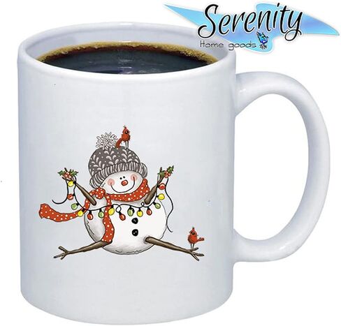 Christmas Coffee Mugs | Snowman Lights | 2022 XMAS Gifts Decor Presents Ceramic Coffee Tea Cup Tumbler | Serenity Home Goods in Kuwait