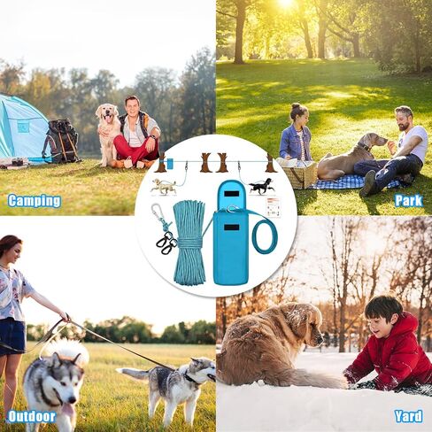 كابل الكلب الذي تمت ترقيته للتخييم ، نظام عربة محمولة 100 قدم ل 2 كلاب ، عقدة الكلاب التي تصل إلى 250 رطلا ، عداء الكلاب للتدريب على التخييم يركض المشي لمسافات طويلة في الهواء الطلق in Kuwait