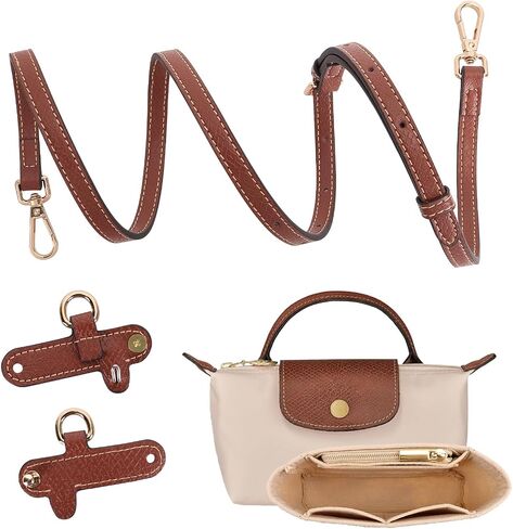 2Sets Shoulder Strap for Longchamp Bag Women, Purse Organizer, No-Punch Length Adjustable Leather Replacement Strap in Saudi Arabia