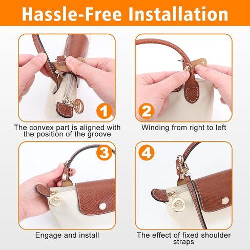 2Sets Shoulder Strap for Longchamp Bag Women, Purse Organizer, No-Punch Length Adjustable Leather Replacement Strap in Saudi Arabia