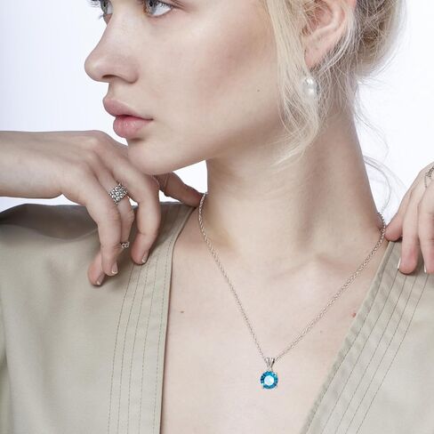 Ruby Necklace 925 Sterling Silver Dainty Round Red Necklace Birthstone Necklace Ruby Jewelry Red Pendant Necklaces for Women in Kuwait