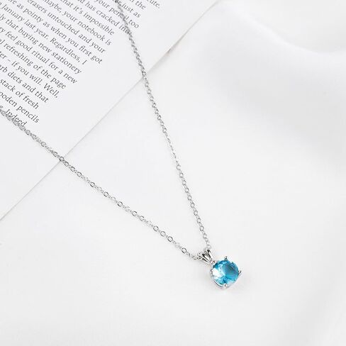 Ruby Necklace 925 Sterling Silver Dainty Round Red Necklace Birthstone Necklace Ruby Jewelry Red Pendant Necklaces for Women in Kuwait