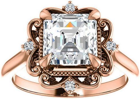 1CT-4CT Antique Halo Engagement Ring for Women Filigree Design Handmade Wedding Bridal Ring Set, Christmas Gifts for Her, 925 Silver/Solid Gold, Moissanite (Ring Set, 2 CT, White, Cushion Cut) in Saudi Arabia