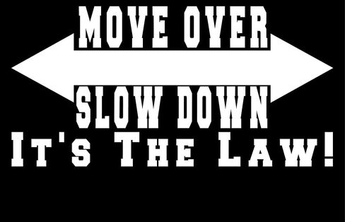 Move Over Large White 11" x 36" decal in Saudi Arabia