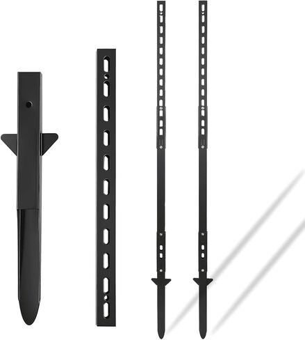 4.3' Metal Yard Sign Stake,Aluminum Sign Post with Heavy Duty Base,Durable Pole for Different Sizes of Signs, Sleek Modern Design Sign Holder for Outside Fence Road Parking Street Stop(Black) in Kuwait