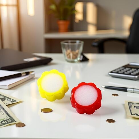 2Pcs Finger Wet Sponge, Professional Fingertip Moistener Finger Moistener Flower Shape Finger Wet Sponge Cup for Fingers Counting Money Papers Bills Documents in Kuwait