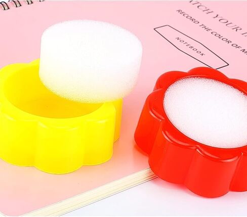 2Pcs Finger Wet Sponge, Professional Fingertip Moistener Finger Moistener Flower Shape Finger Wet Sponge Cup for Fingers Counting Money Papers Bills Documents in Kuwait