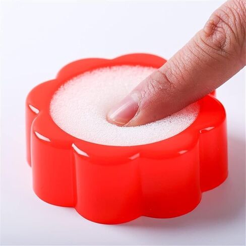 2Pcs Finger Wet Sponge, Professional Fingertip Moistener Finger Moistener Flower Shape Finger Wet Sponge Cup for Fingers Counting Money Papers Bills Documents in Kuwait