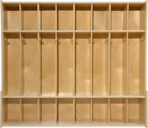Contender 8 Section Coat Locker مع تخزين مقاعد البدلاء و Cubby ، منظم تخزين Cubby Wooden مع السنانير للرعاية النهارية والفصول الدراسية والمنزل [GreenGuard Gold Certified] in Kuwait