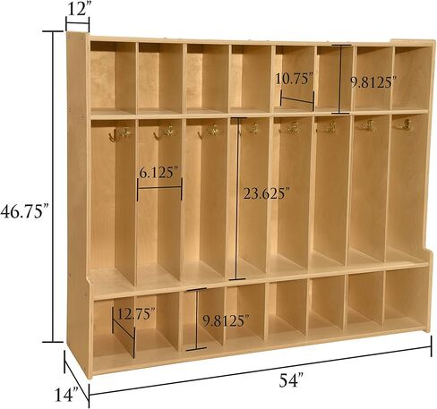 Contender 8 Section Coat Locker مع تخزين مقاعد البدلاء و Cubby ، منظم تخزين Cubby Wooden مع السنانير للرعاية النهارية والفصول الدراسية والمنزل [GreenGuard Gold Certified] in Kuwait