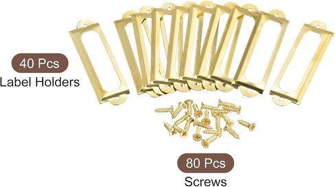 حاملي التسمية المعدنية UXCELL ، 60 × 17 مم 40PCS اسم ملف بطاقة علامة علامة حامل العلامة الإطار لرفوف خزانة مكتبة المكتبة ، الأسود in Kuwait