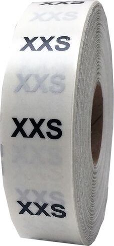 XS النمط الحديث ملصقات شريطية حجم الملابس واضحة 3/4 × 6 بوصة 200 ملصقات على لفة in Saudi Arabia