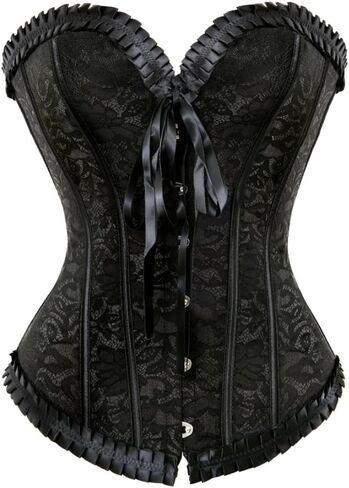frawirshau Corsets for Women Floral Overbust Corset Bustier Lingerie Top in Kuwait