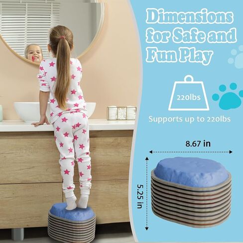 Stepping Stones for Kids ، 10 pcs ild ildlers ’lover toys toys ، indoor & ourdive play ، jorpult cours for buying regly tovelation and motor markets ، ages 3 4 5 6 7 8+ (10) in Kuwait