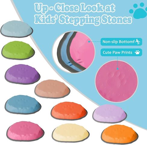 Stepping Stones for Kids ، 10 pcs ild ildlers ’lover toys toys ، indoor & ourdive play ، jorpult cours for buying regly tovelation and motor markets ، ages 3 4 5 6 7 8+ (10) in Kuwait