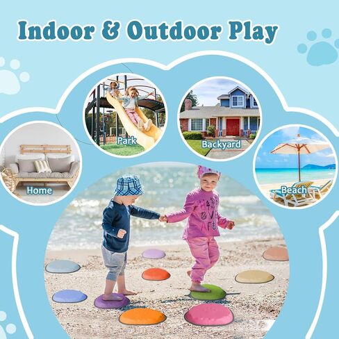 Stepping Stones for Kids ، 10 pcs ild ildlers ’lover toys toys ، indoor & ourdive play ، jorpult cours for buying regly tovelation and motor markets ، ages 3 4 5 6 7 8+ (10) in Kuwait