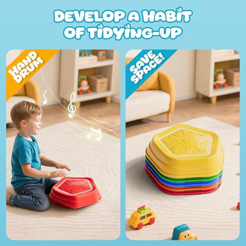 Calo 5pcs recargeable Steping Stones for Kids Toddler 3-5 مع Light & Music ، وتوازن الحواس الحسية Stones في الهواء الطلق ، و 5 بطاريات طويلة الأمد ، والاستجابة الفورية ، و PVC ترقيتها ، ودعم 200 رطل. in Kuwait