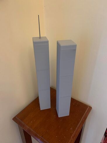 طراز Twin Towers- ثلاثي الأبعاد مطبوع (17.75 ، رمادي) in Saudi Arabia