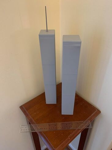 طراز Twin Towers- ثلاثي الأبعاد مطبوع (17.75 ، رمادي) in Saudi Arabia